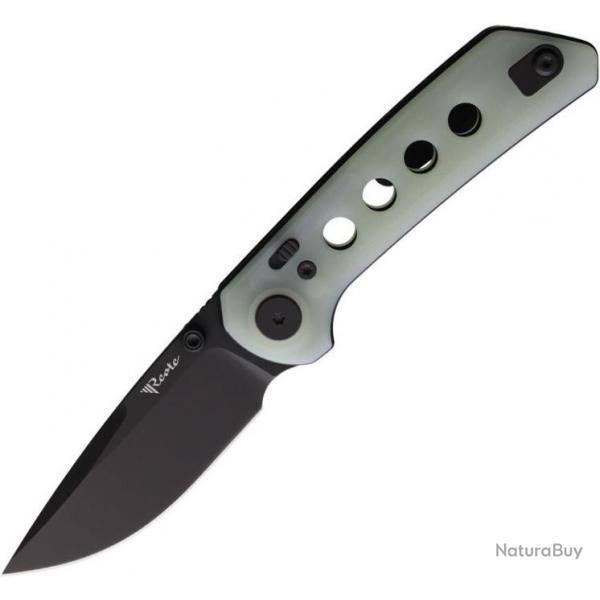 Couteau Reate PL-XT Jade Lame Acier Nitro-V Black Manche G10 Pivot Lock Clip REA135