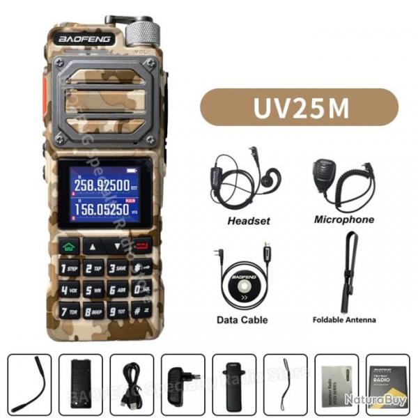 BaoFeng UV-25M Walkie Talkie Multi-band Long Range Ham Copy Frequency High Powerful Portable Type-C 