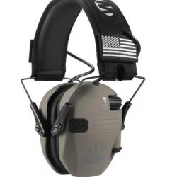 Casque Antibruit Électronique Tactique Protection Auditive Performance Optimale Gris clair