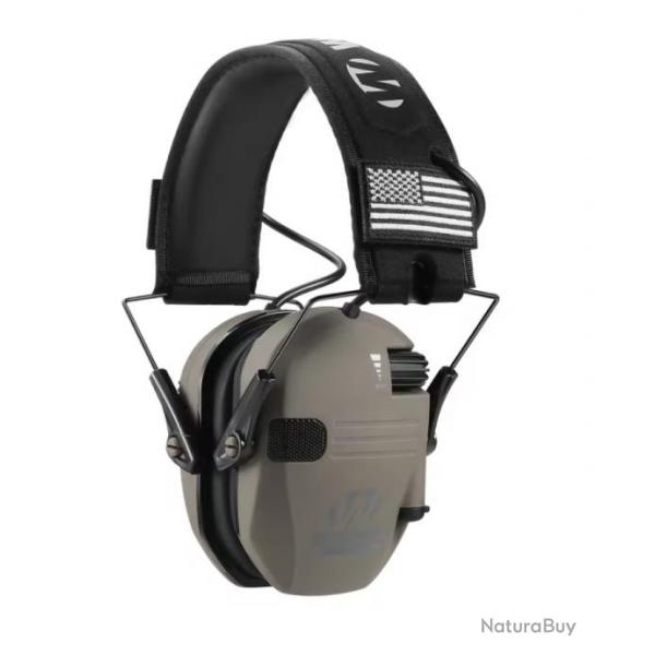 Casque Antibruit lectronique Tactique Protection Auditive Performance Optimale Gris clair