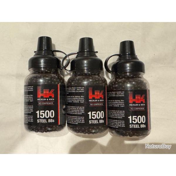 1500 billes BB acier noires 4,5mm Heckler & Koch Umarex