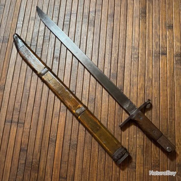 BAONNETTE ARISAKA MOD 30 JIDOSHOKU   SEISAKUSHO DE L'ARME IMPRIAL JAPONAISE FOURREAU BAMBOU