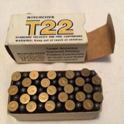 Belle boîte de 50 munitions T 22 winchester 22LR