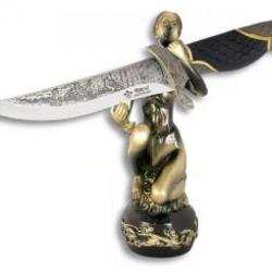 Couteau fantaisie à tête d'aigle sur support femme