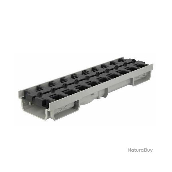 Caniveau bas Nicoll CONNECTO 0,5m grille  fente rversible en PVC recycl
