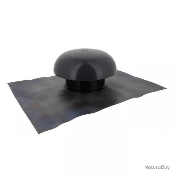 Chapeau ventilation Nicoll CD12 collerette d'tanchit 45x33mm D125mm gris anthracite sans moustiqu