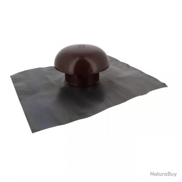 Chapeau ventilation Nicoll CDT10 collerette d'tanchit 40x33mm D100mm marron sans moustiquaire