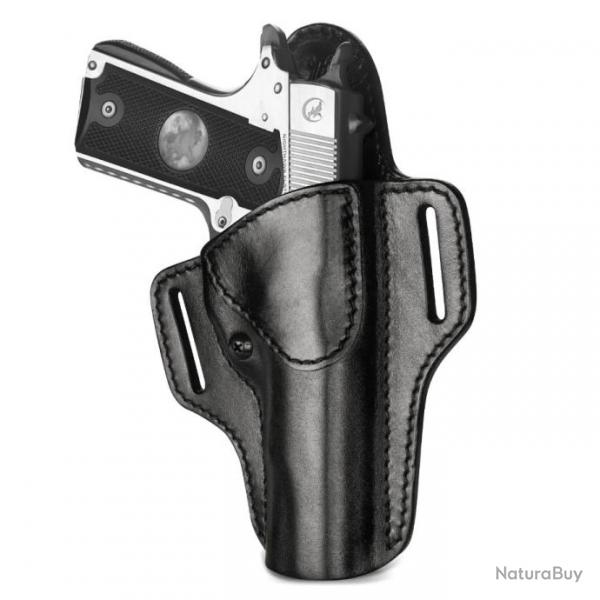 Holster de ceinture en cuir noir pour 1911 et clones - LIVRAISON GRATUITE