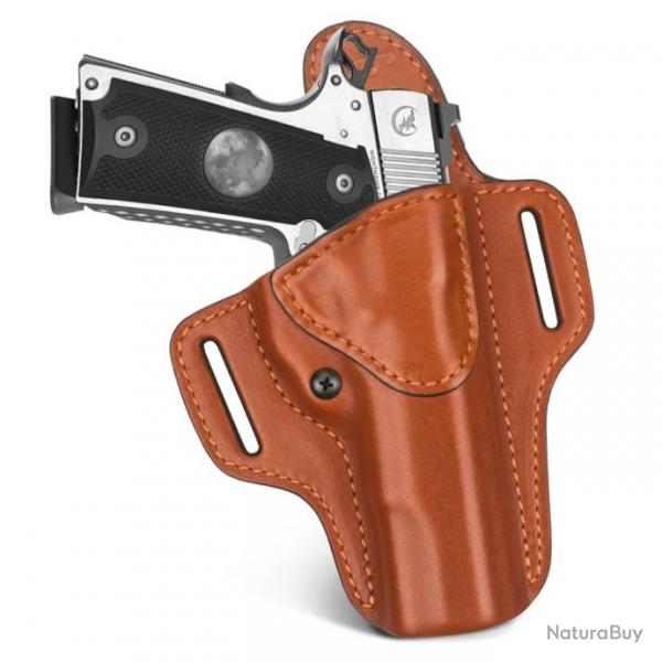 Holster de ceinture en cuir marron pour 1911 et clones - LIVRAISON GRATUITE