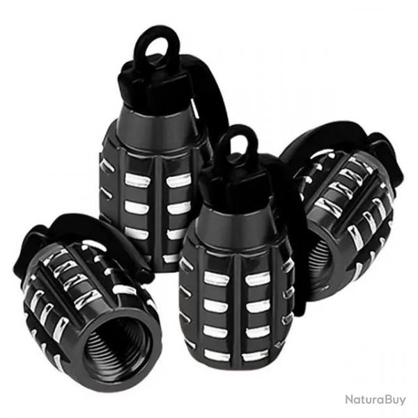 Lot de 4 bouchons de valve "Grenades" noirs - 1 sans prix de rserve