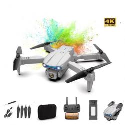 Drone Pliable E99Pro HD 4K Gris- Caméra WiFi FPV, Quadricoptère avec Évitement d'Obstacles et Photo