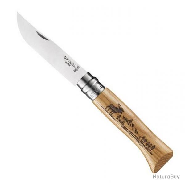 Couteau Opinel n08 inox "Animalia America" chne, Motif lan [Opinel]