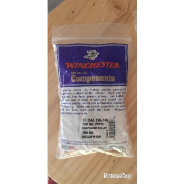 Sachet de 100 balles Winchester cal .30 150gr PPFN