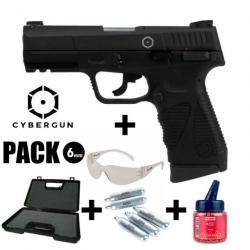 PISTOLET CYBERGUN TAURUS PT24/7 Noir - Culasse mobile - 6 mm BB - CO² 1J Arme en pack prêt à jouer