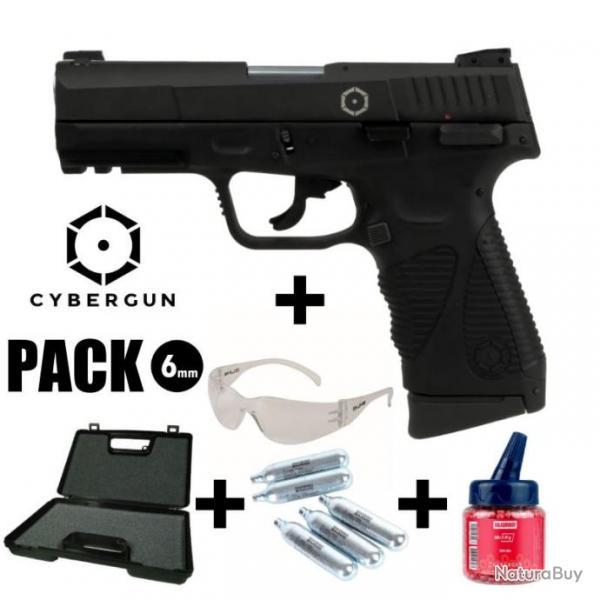 PISTOLET CYBERGUN TAURUS PT24/7 Noir - Culasse mobile - 6 mm BB - CO 1J Arme en pack prt  jouer