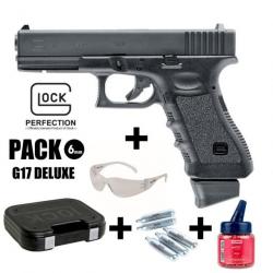 PISTOLET GLOCK 17 DELUXE Noir - 6 mm BB - CO² 1J Arme en pack prêt à jouer