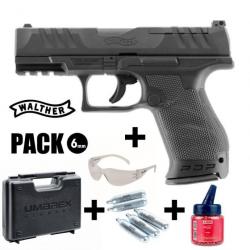 PISTOLET WALTHER PDP COMPACT 4" Black - 6 mm BB CO2 Arme en pack prêt à jouer