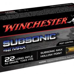 winchester 22lr subsonic max 42gr hp cartouches munitions bte50