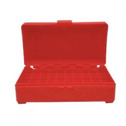 BOITE DE RANGEMENT ROUGE 50 MUNITIONS CAL 9MM