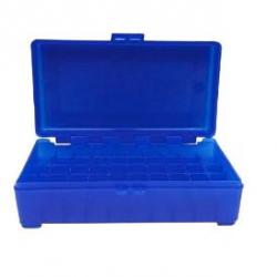 BOITE DE RANGEMENT BLEUE 50 MUNITIONS CAL 9MM