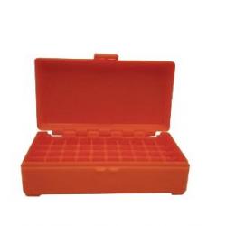 BOITE DE RANGEMENT ORANGE 50 MUNITIONS CAL 9MM