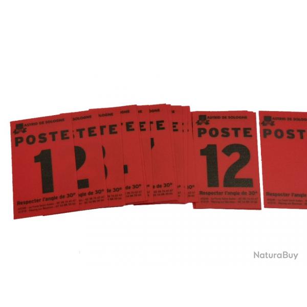 Numro de poste rouge de 1  12 + 3 vierges