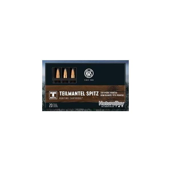 Cartouches RWS TEILMANTEL SPITZ - Softpoint - Demi blinde - Tte pointue - 50 gr / 3,2 g - 20 carto