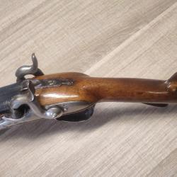 ancien fusil silex double du XVIIIe transformé percussion calibre 28 super propre