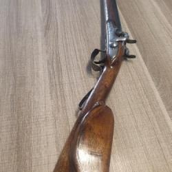 ancien fusil silex double du XVIIIe transformé percussion calibre 28 super propre