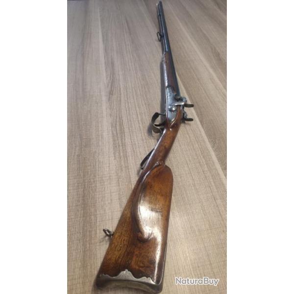 100% fonctionnel ancien fusil silex double du XVIIIe transform percussion calibre 28 super propre