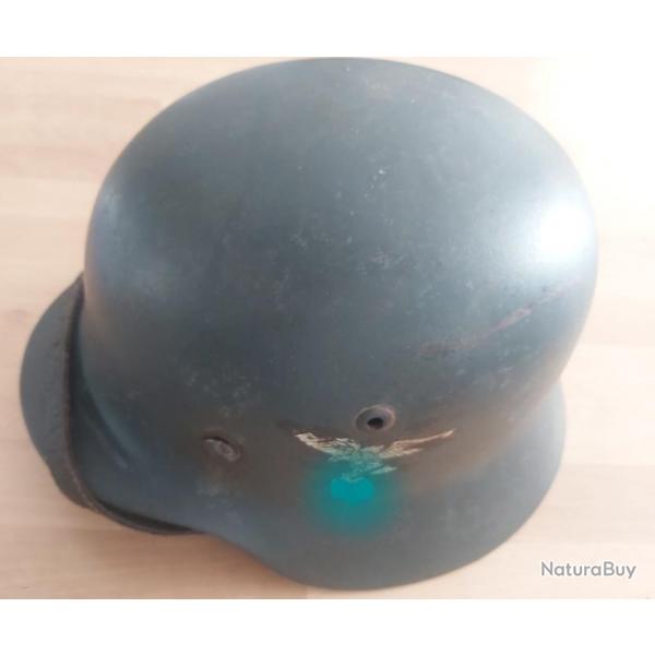 Casque allemand Luftwaffe mod. 35 double insignes original WW2.