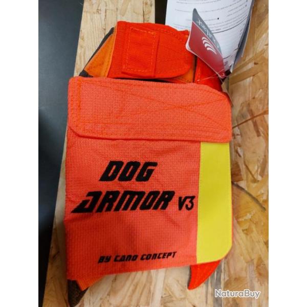 Gilet dog armor orange V3 T45