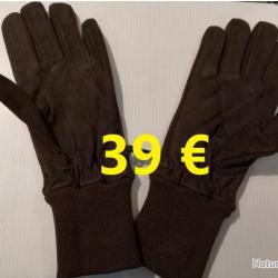 GANTS MARRON INT. PEAU T  M      ref 12729