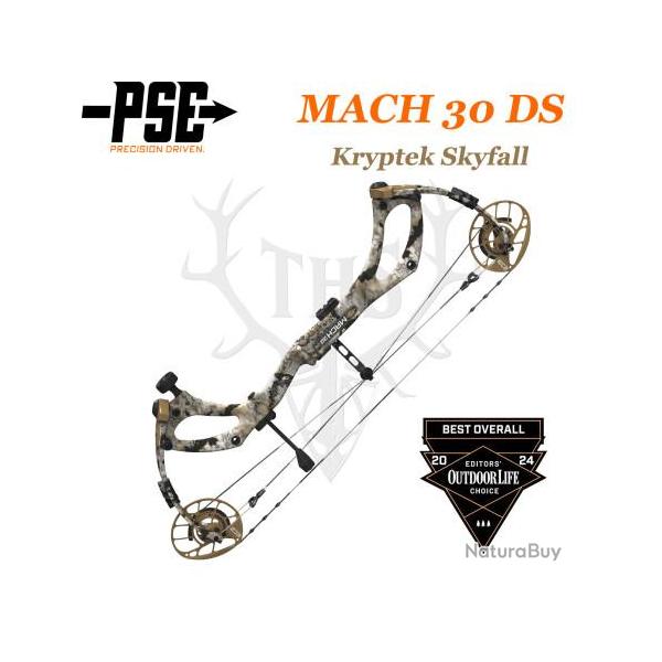 PSE MACH 30 DS Arc compound  poulies en carbone monocoque 40-50# Gaucher Kuiu Verde 2.0