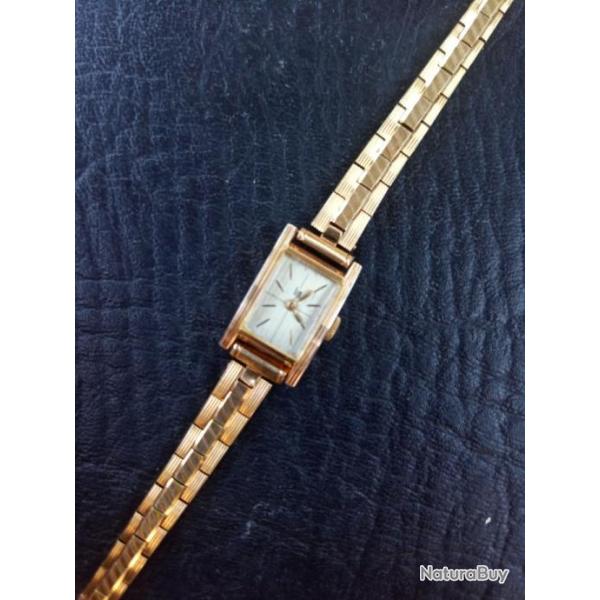 ANCIENNE & SUPERBE MONTRE FEMME :  LIP   PLAQUE OR  .  PARFAIT  ETAT  .