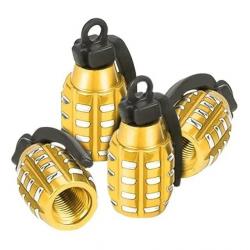 Lot de 4 bouchons de valve "Grenades" jaunes - 1 sans prix de réserve