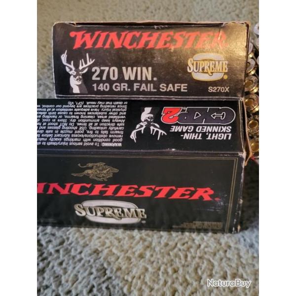 54 balles 270 win, winchester suprme, Fail Safe 140 gr