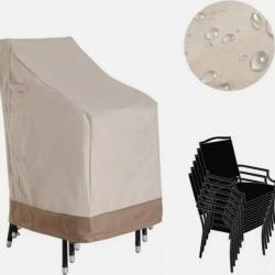 Housse de Protection pour Chaises de Jardin - Imperméable - Tissu Oxford 600D - Beige