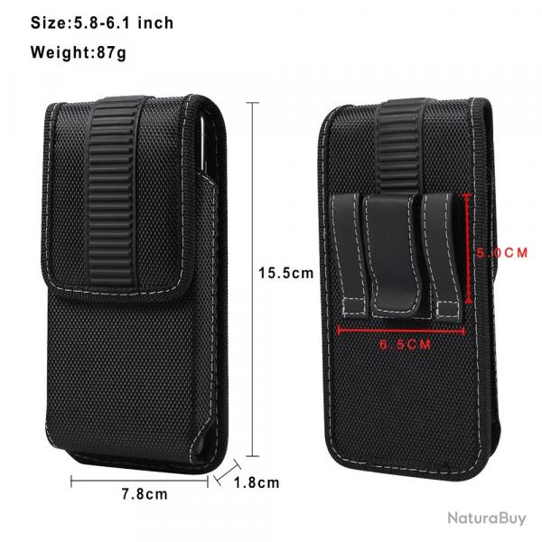 Coque Etui Ceinture Housse AntiChoc pour Smartphone, Modele: E