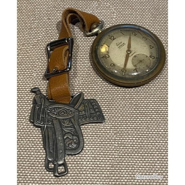 Superbe watchfob selle de cowboy pendant de montre  gousset reconstitution action shooting