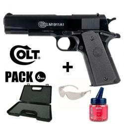 PISTOLET COLT 1911 Culasse fixe - 6 mm BB Spring 0.5J Arme en pack prêt à jouer