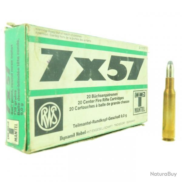 Boite de 18 Munitions 7x57 Mauser 139gr Soft Point RWS