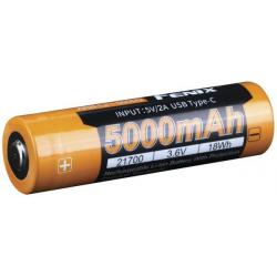 ACCU RECHARGEABLE USB FENIX MOD. 21700 3,6V 5000 MAH
