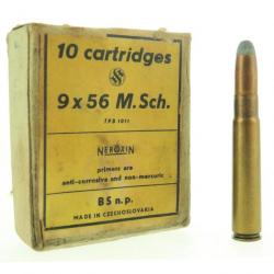 Boite de 7 Munitions 9mm Mannlicher-Schönauer (9x56) Sellier Bellot