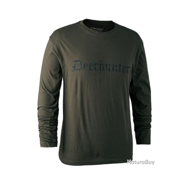 T-shirt DEERHUNTER Logo DEERHUNTER vert manches longues