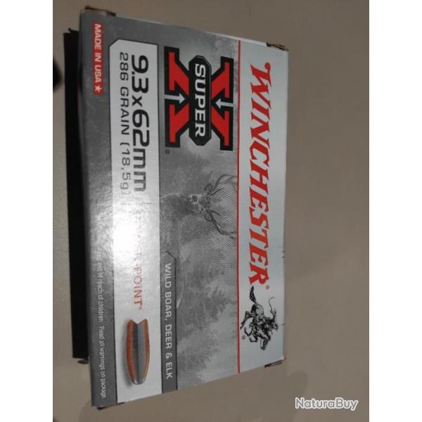 Winchester 9,3x62 , 286 grBoite de 20 balles