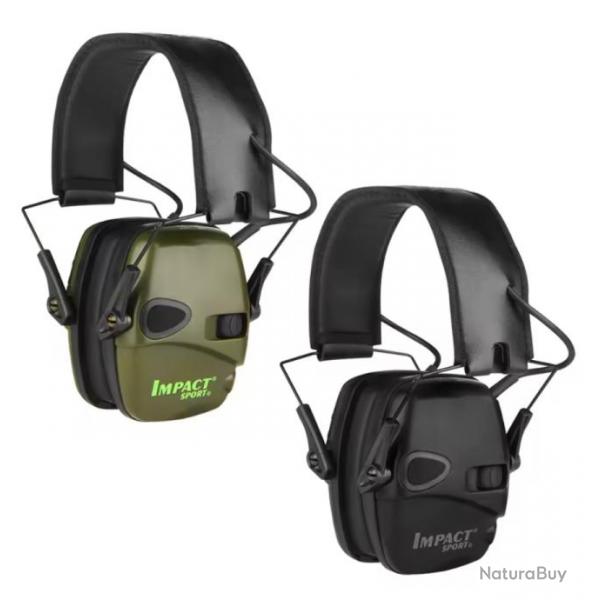 Enchre....Casque Anti-Bruit lectronique SPORT coloris NOIR ou VERT au Choix...