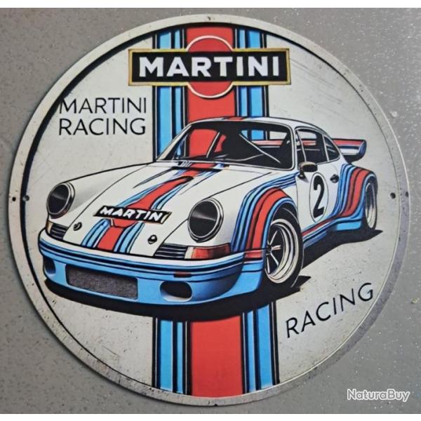 plaque decoration en alu panneau vintage PORSCHE 911 MARTINI RACING