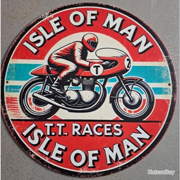 plaque decoration en alu panneau vintage MOTO ISLE OF MAN TT RACES