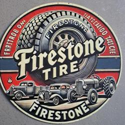 plaque decoration en alu panneau vintage FIRESTONE TIRE
